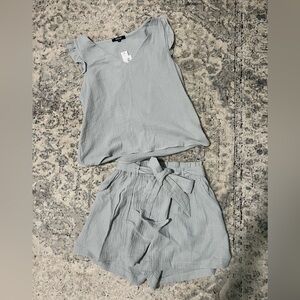 NWT Light Blue Linen 2 Piece Set